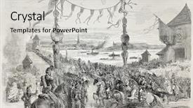  Presentation with journal - Colorful slides enhanced with live military - old illustration of emperor napoleon backdrop and a light gray colored foreground