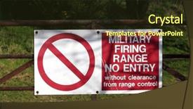  Presentation with range land animal - Cool new presentation with live military - sign - firing range no backdrop and a  colored foreground