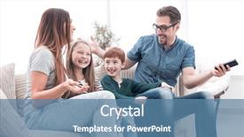  Presentation with movie - Cool new presentation theme with live movie - cheerful family sitting backdrop and a teal colored foreground