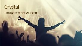  Presentation with stage lights - Cool new slide deck with live music - crowd at concert - cheering backdrop and a soft green colored foreground