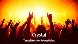  Presentation with stage lights - PPT layouts enhanced with live music concert - cheering crowd in front background and a wine colored foreground