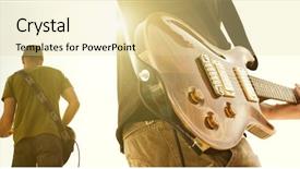  Presentation with music rock roll - Amazing presentation theme having live music concert - rock-and-roll toned and sun f backdrop and a blonde colored foreground