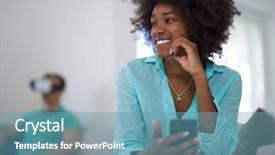  Presentation with technology trends - Slides enhanced with live realities - multiethnic couple using virtual reality background and a teal colored foreground