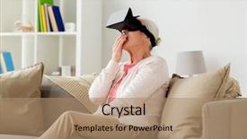  Presentation with augmented reality - Presentation theme consisting of live realities - technology augmented reality entertainment background and a coral colored foreground