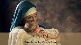  Presentation with christmas nativity - PPT theme enhanced with live-reenactment-christmas-nativity-scene background and a coral colored foreground