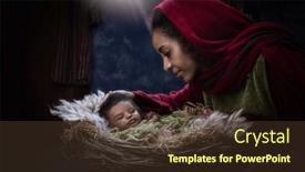  Presentation with christmas nativity - Presentation design featuring live-reenactment-of-the-christmas background and a tawny brown colored foreground