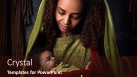  Presentation with christmas nativity - PPT theme with live-reenactment-of-the-christmas and a wine colored foreground