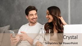  Presentation with computer room - Cool new slide deck with live techinical - adorable couple man and woman backdrop and a  colored foreground