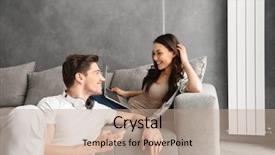  Presentation with love between man and woman - Audience pleasing theme consisting of live techinical - caucasian loving couple man backdrop and a coral colored foreground