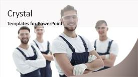  Presentation with foreman - Audience pleasing presentation theme consisting of live techinical - foreman on the background backdrop and a white colored foreground