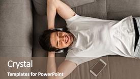  Presentation with photo - PPT theme consisting of live techinical - photo from above of modern background and a  colored foreground