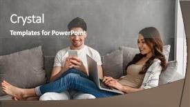  Presentation with man vs woman - Audience pleasing slide set consisting of live techinical - photo of beautiful couple man backdrop and a gray colored foreground