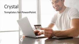  Presentation with special education young adult man - PPT layouts having live techinical - photo of joyous adult man background and a  colored foreground