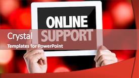  Presentation with live - Presentation theme featuring live techinical - tablet pc with text online background and a  colored foreground