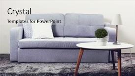  Presentation with interior - Slide deck featuring live templates - interior with grey sofa background and a white colored foreground