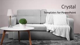  Presentation with interior - Colorful theme enhanced with live templates - interior with grey sofa backdrop and a light gray colored foreground