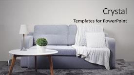  Presentation with interior - Colorful PPT layouts enhanced with live templates - interior with grey sofa backdrop and a light gray colored foreground