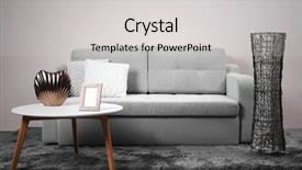  Presentation with furniture - Beautiful presentation theme featuring live templates - interior with modern furniture sofa backdrop and a light gray colored foreground