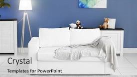  Presentation with living room - PPT layouts featuring live templates - modern living room interior background and a light gray colored foreground