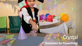  Presentation with birthday boy - Presentation theme with live theme - boy pretending to be background and a coral colored foreground