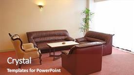  Presentation with brown leather - PPT layouts consisting of live theme - elegant brown leather sofa asian background and a  colored foreground