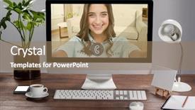  Presentation with live - PPT layouts having live theme - incoming video call of women background and a coral colored foreground