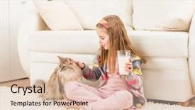  Presentation with cat - Audience pleasing slide deck consisting of live theme - little girl petting her cute backdrop and a lemonade colored foreground