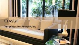  Presentation with modern elegant - Presentation theme enhanced with live theme - living room waiting room background and a coral colored foreground