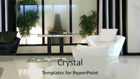  Presentation with modern elegant - Audience pleasing PPT theme consisting of live theme - living room waiting room backdrop and a light gray colored foreground