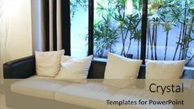  Presentation with modern elegant - Colorful presentation theme enhanced with live theme - living room waiting room backdrop and a  colored foreground