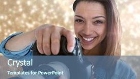  Presentation with soft gold of light - Presentation theme consisting of live theme - photographer smiling foreground with gold background and a  colored foreground