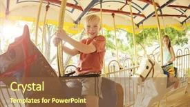  Presentation with amusement park - Presentation theme consisting of live theme - two cute kids having fun background and a tawny brown colored foreground