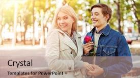  Presentation with live flower - PPT layouts featuring live together in good weather background and a coral colored foreground