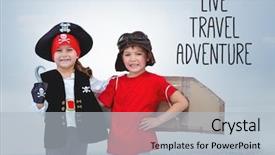  Presentation with kids travel - Beautiful slide set featuring free skull - digital composite of live travel backdrop and a light gray colored foreground