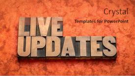 Presentation with communication at work - Presentation theme with live-updates-word-abstract background and a coral colored foreground