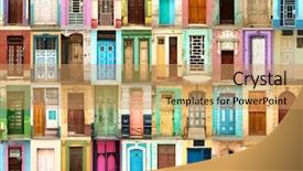  Presentation with ancient hindu scriptures - Audience pleasing slides consisting of 40 ancient colorful wooden door backdrop and a coral colored foreground