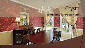  Presentation with dining - Beautiful theme featuring suburban home with flowered wallpaper backdrop and a  colored foreground