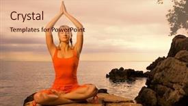  Presentation with mother doing yoga kids - Slides with live well - beautiful young woman doing yoga background and a lemonade colored foreground