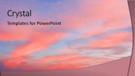  Presentation with sea coral - Presentation theme consisting of live weather - blue sky at sunset background and a coral colored foreground