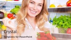  Presentation with fridge - Presentation theme consisting of live well - closeup portrait of a beautiful background and a lemonade colored foreground