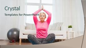  Presentation with sport and health - Beautiful PPT theme featuring live well - fitness sport people and healthy backdrop and a  colored foreground