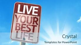  Presentation with life coaching - Presentation design having live your best life sign background and a cool aqua colored foreground