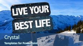  Presentation with live - Amazing presentation design having live your best life sign backdrop and a ocean colored foreground