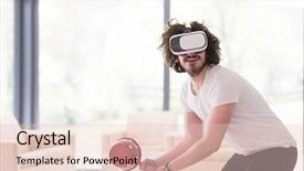  Presentation with experience - PPT theme featuring lived expreince - happy man getting experience using background and a lemonade colored foreground