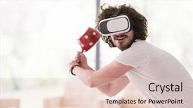  Presentation with happy sad face man - PPT layouts having lived expreince - happy man getting experience using background and a  colored foreground