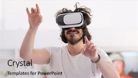  Presentation with experience - Slide deck with lived expreince - happy man getting experience using background and a  colored foreground