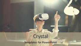  Presentation with empire state building night - Presentation design with lived expreince - young businesswoman getting experience using background and a  colored foreground