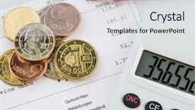  Presentation with account reciavable manage - Audience pleasing PPT theme consisting of livelihood - account statement and coins backdrop and a light gray colored foreground