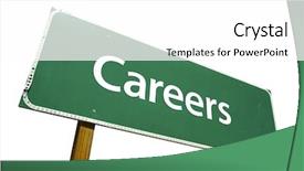  Presentation with highway road sign - Presentation theme featuring livelihood - careers road sign isolated background and a white colored foreground