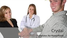  Presentation with safety construction worker in construction - Theme having livelihood - pretty nurse handsome construction worker background and a light gray colored foreground